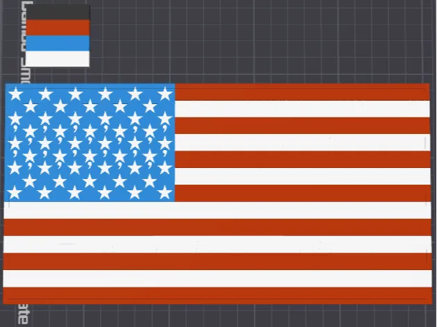 American Flag with 22 SemiColon Stars LightBox