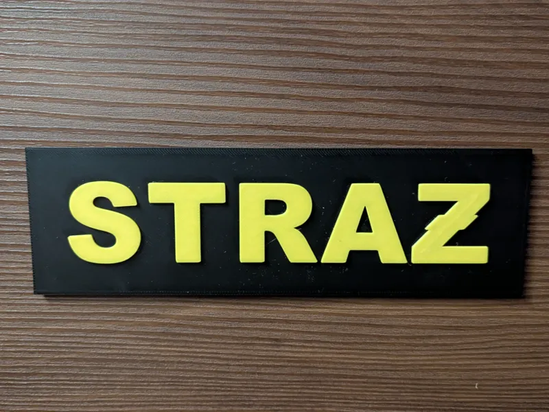 STRAŻ - plakietka straży na drzwi