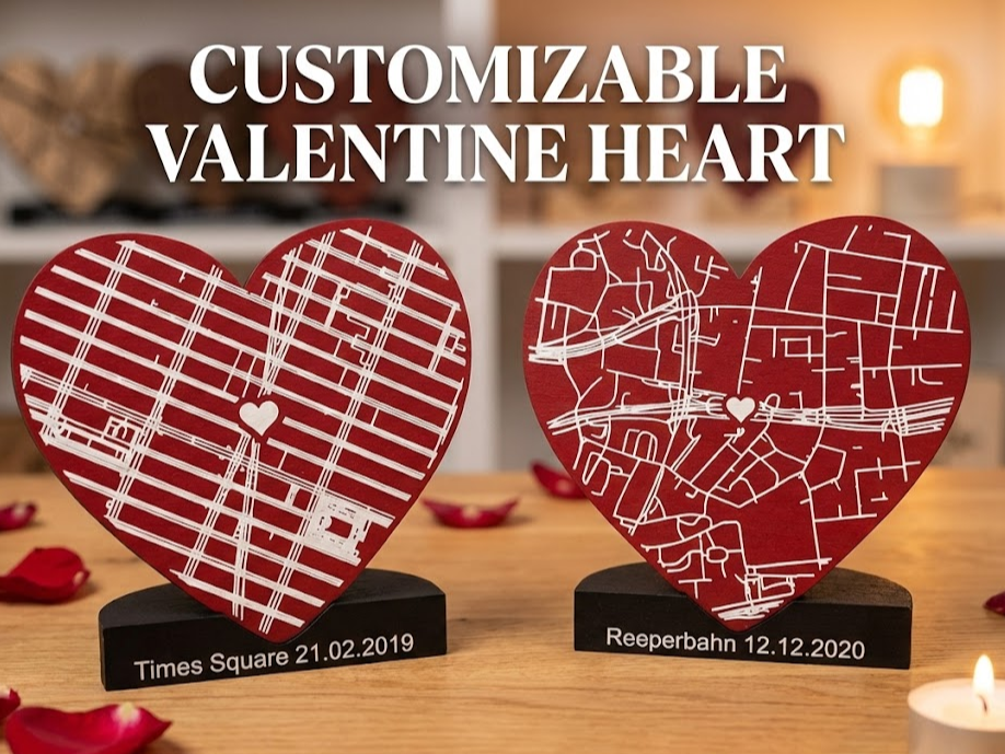 Custom Map Heart – Personal Location Street Art 