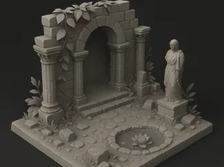 Forgotten Temple Garden Diorama