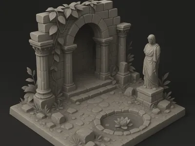 Forgotten Temple Garden Diorama
