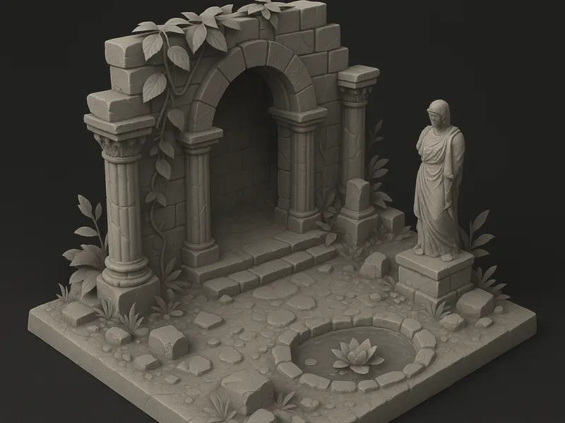 Forgotten Temple Garden Diorama