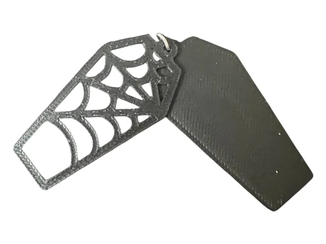 Coffin with webs layered earrings
