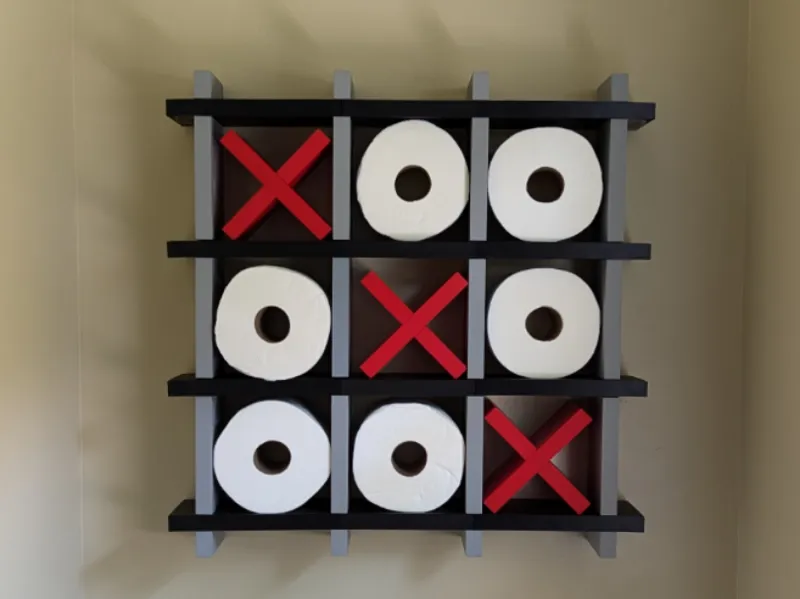 Tic-Tac-Toe Toilet Paper Holder