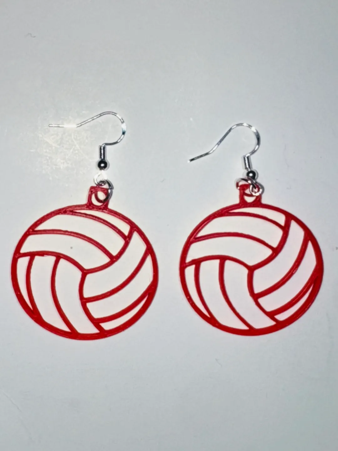 Wireframe Volleyball Earrings view 2