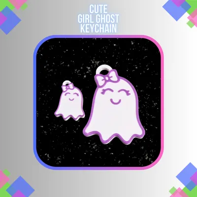 Cute Girl Ghost Keychain
