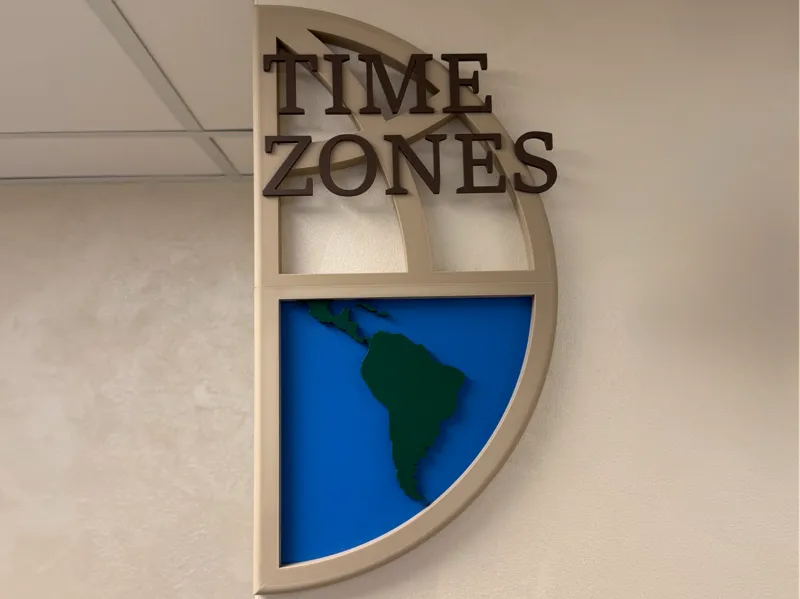 Decorative wall panel with time zones