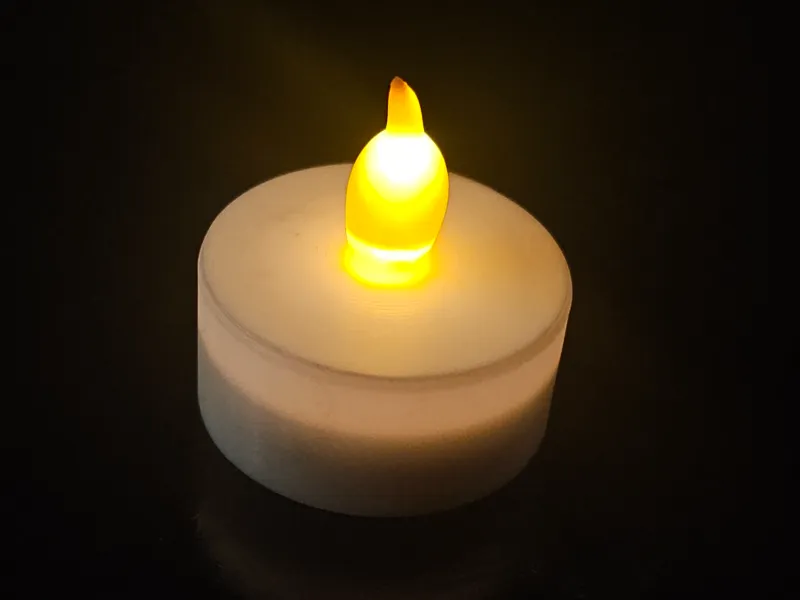 DIY 3D Printed Tea Light (CR2032 + LED, No Solder)