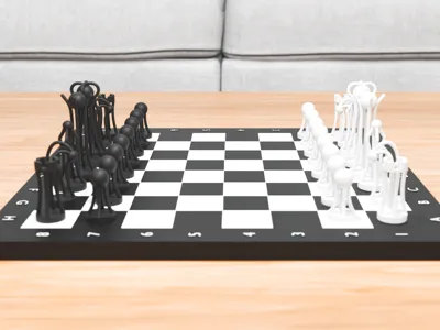 Minimalist Futuristic Chess Set – Support-Free
