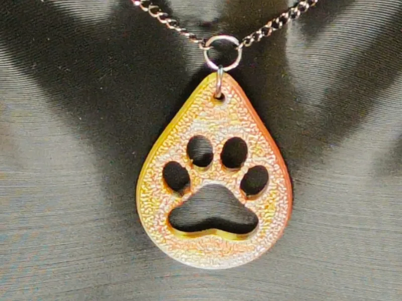 Paw print necklace