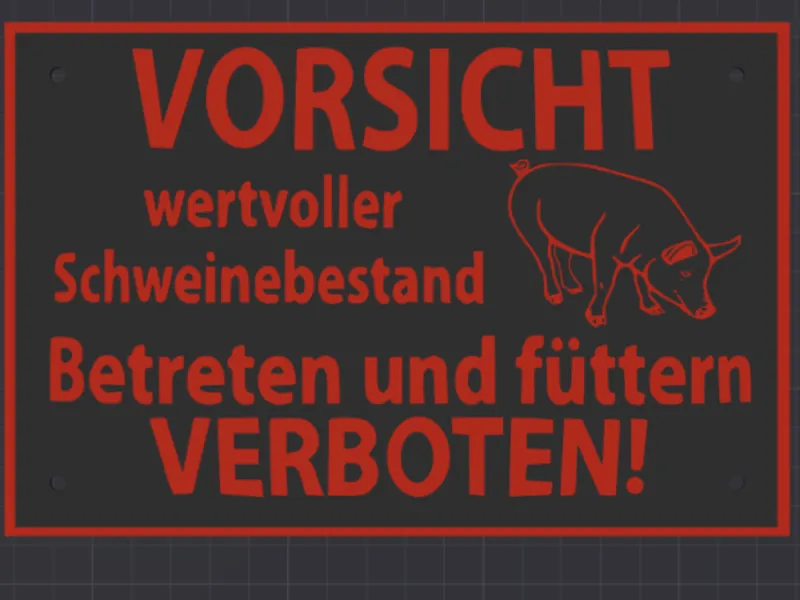 Wertvoller Schweinebestand Schild