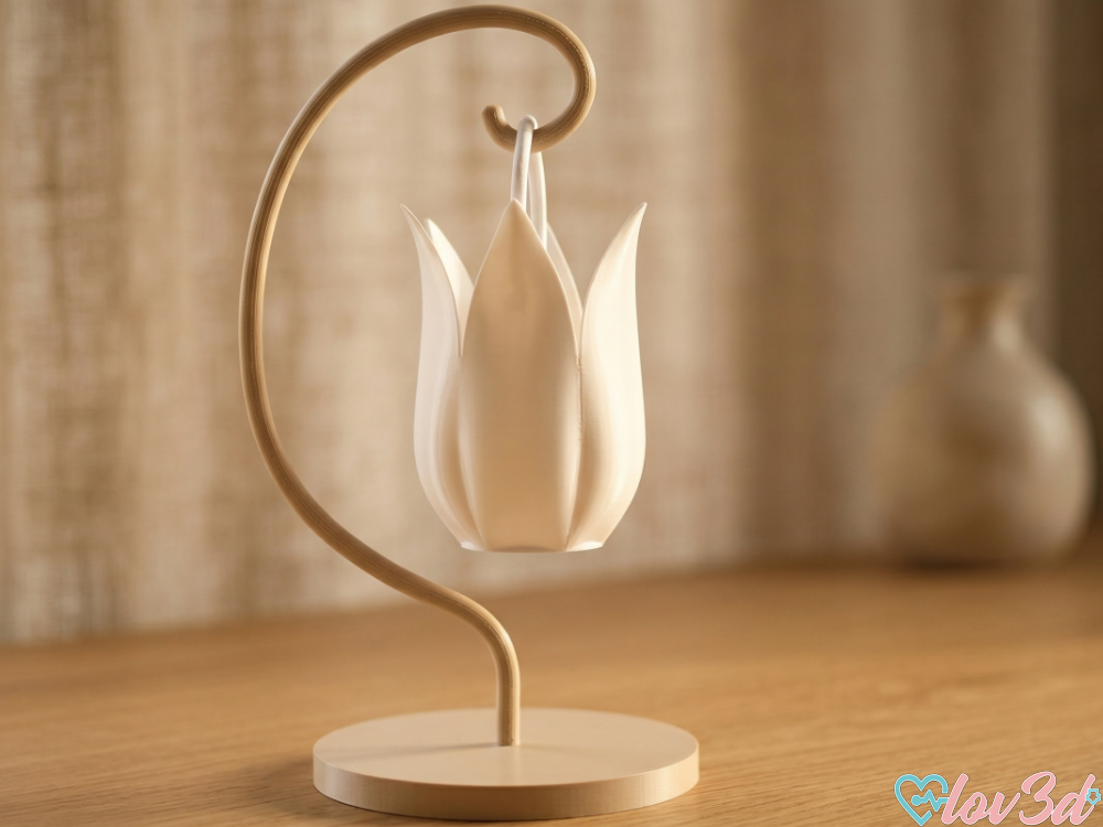 Elegant Hanging Tulip Flower Lamp & Stand