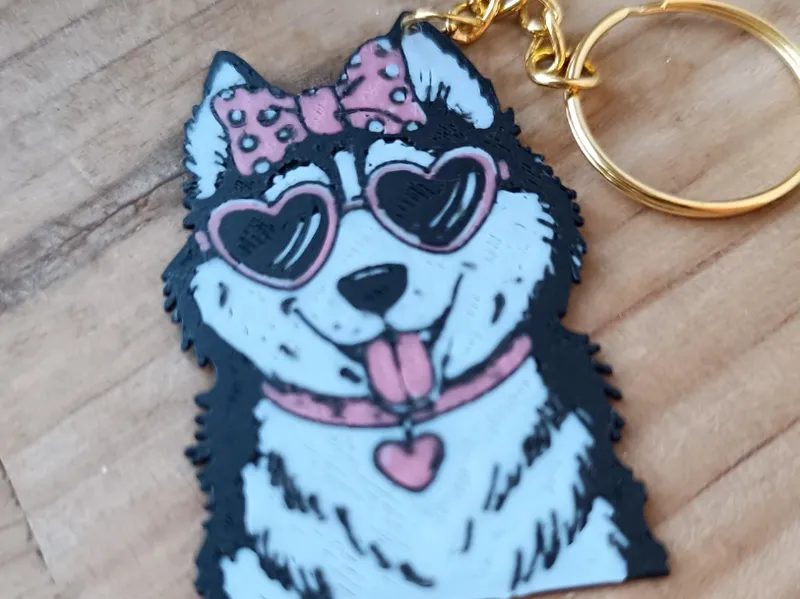 porte-clés husky love 1mm free licence commercial
