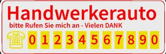 Schild für Handwerkerfahrzeuge