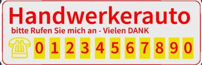 Schild für Handwerkerfahrzeuge