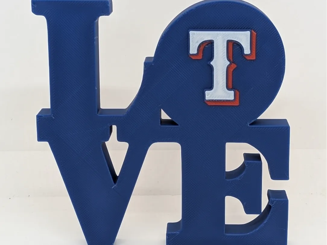 MLB Texas Rangers Love Park Sign - Free 3D Print Model - MakerWorld