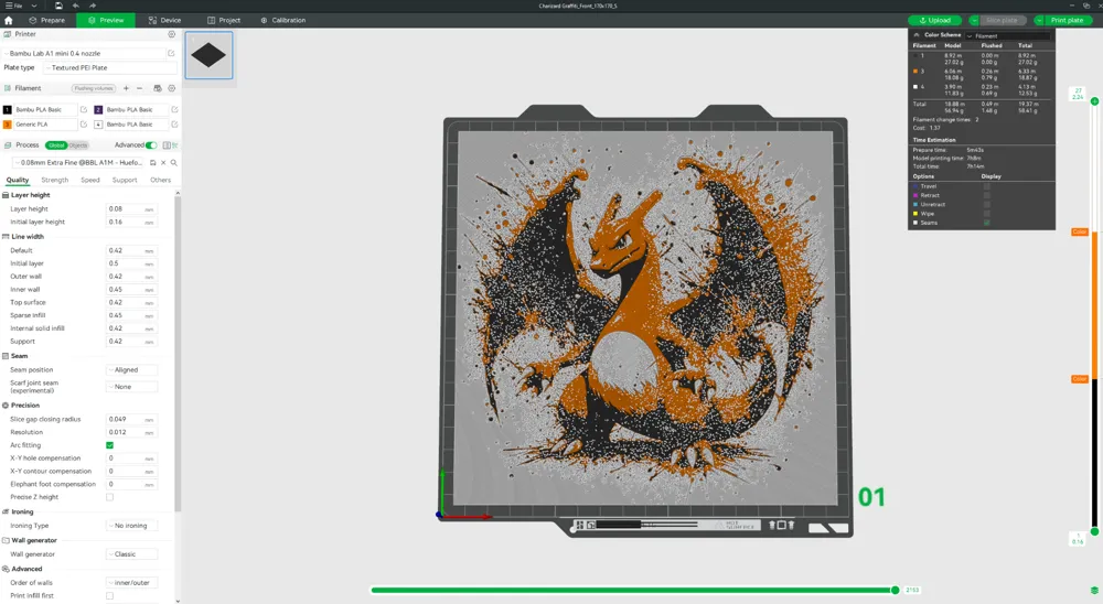 Graffiti Charizard Hueforge - Free 3D Print Model - MakerWorld
