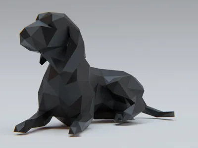 Low-poly dog