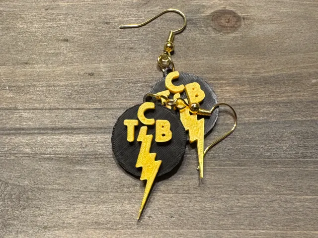 TCB Earrings - Elvis Taking Care of Business