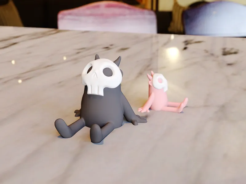 Cute monster skull phone stand