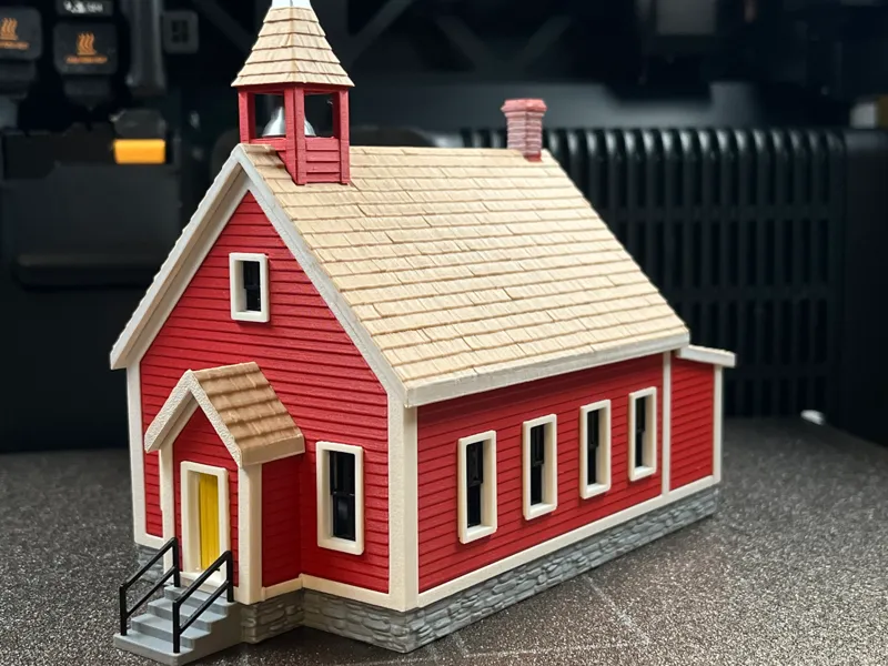 Red School House - HO (1/87) and N (1/160) scale