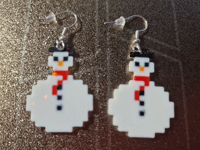 Snowman earrings/keyring