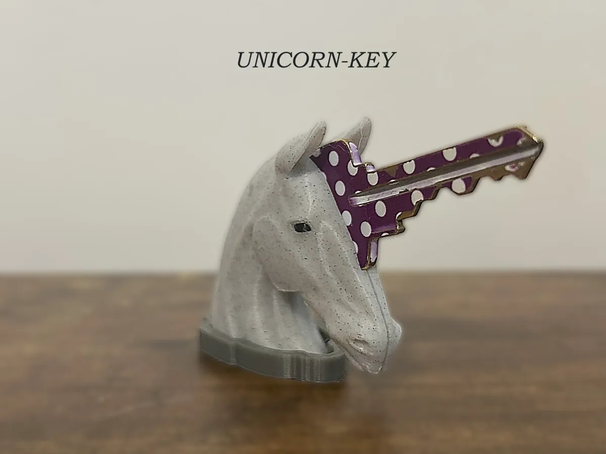 Clé licorne décorative