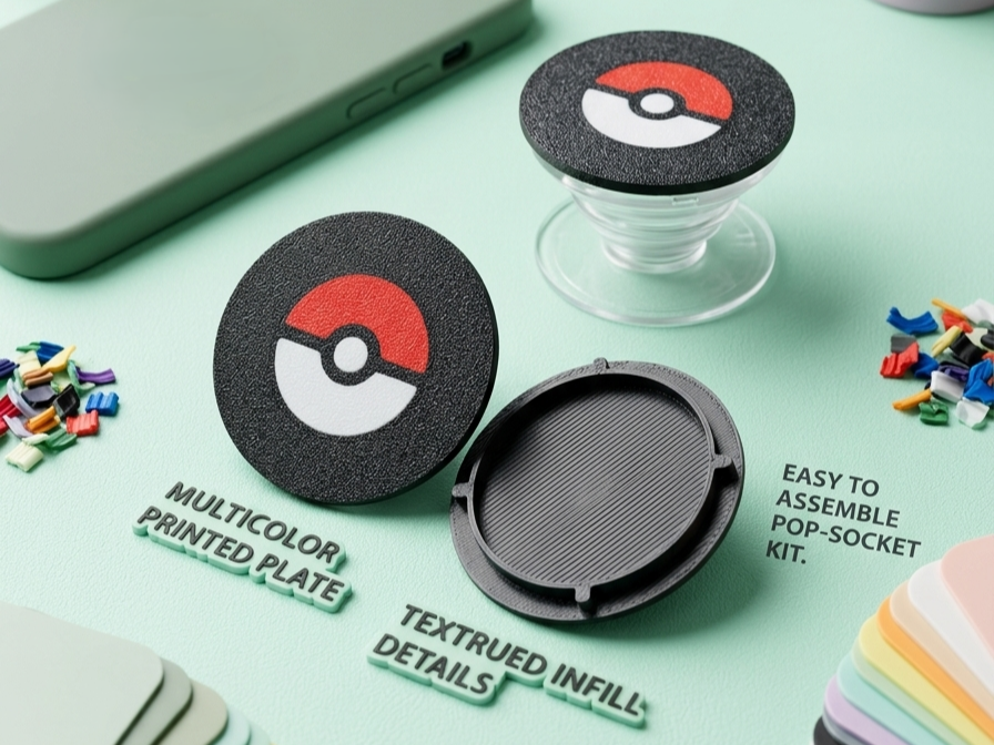 Popsocket custom plate - Pokemon Pokeball