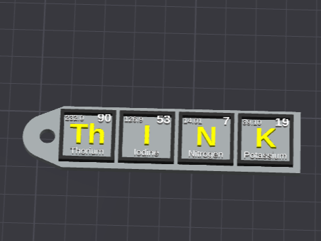 Miniatura 1 do modelo 3D ThINK - Label - keychain