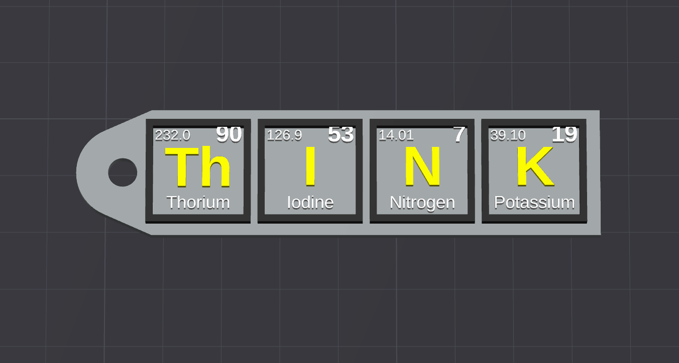 Miniatura 2 do modelo 3D ThINK - Label - keychain