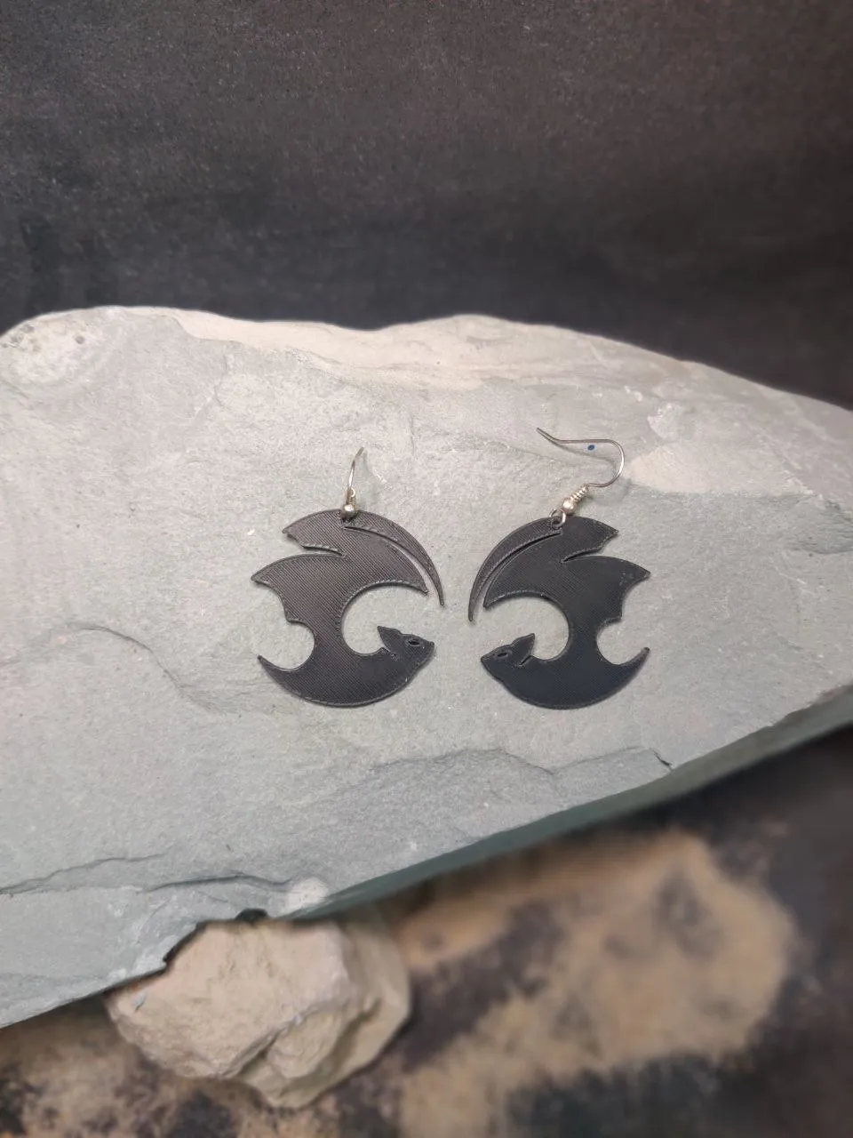 Lunar Bat — Crescent Bat Earring view 4