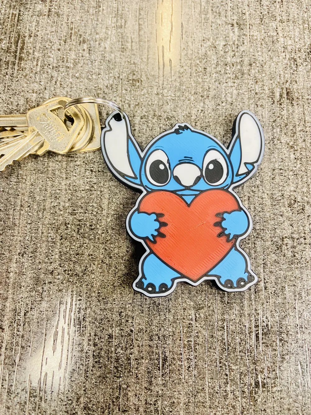 Stitch Heart Keychain - Free 3D Print Model - MakerWorld