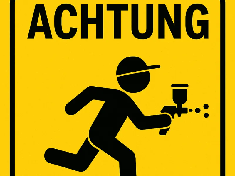 Achtung Freilaufende Lackierer
