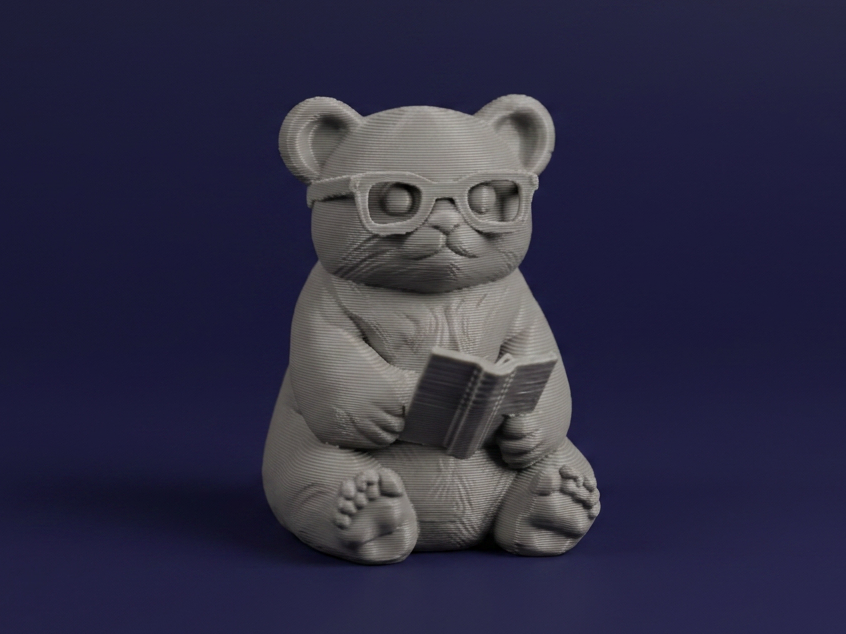 Cute Bear with Glasses – Reading Figurine