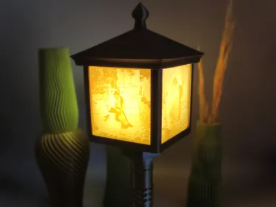 Vintage-Style Street Lamp Lithophane