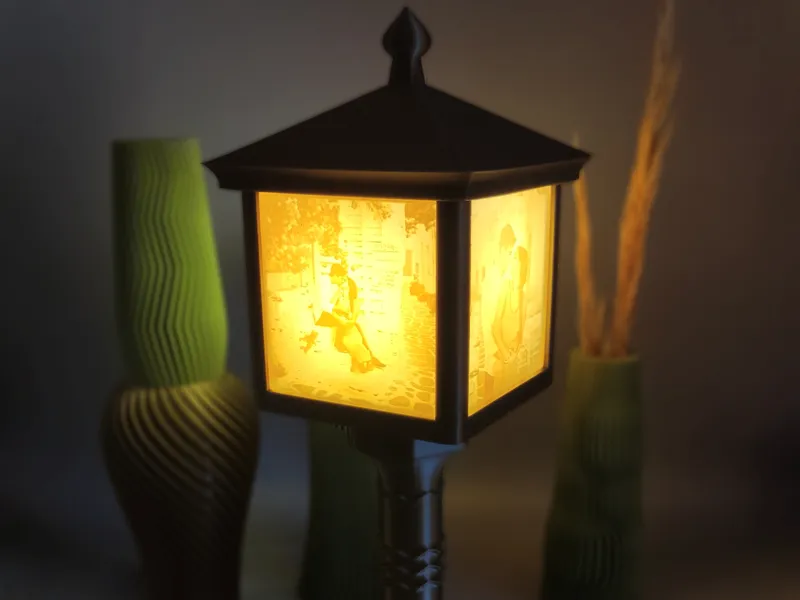 Vintage-Style Street Lamp Lithophane