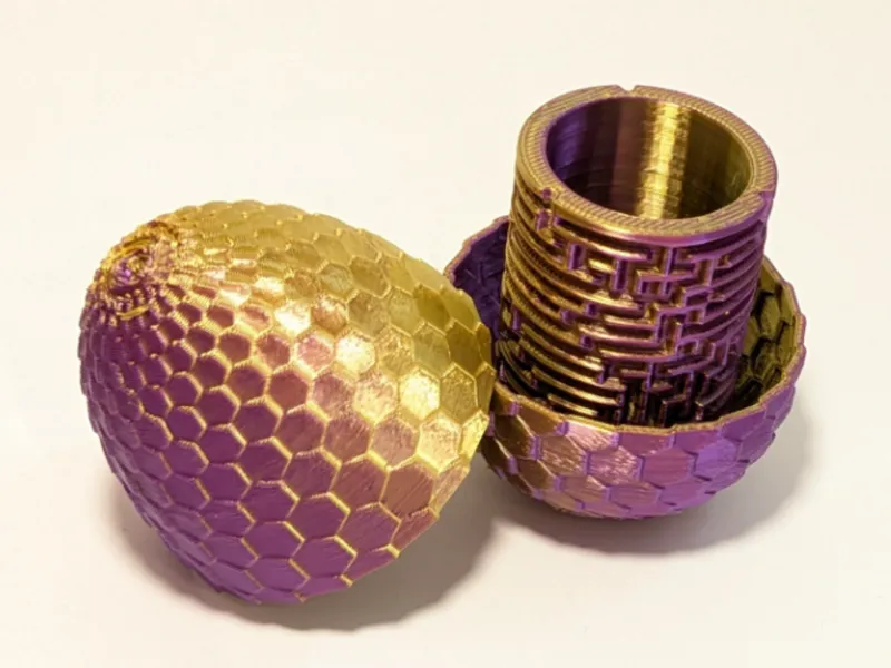 Fidget Hexagon Scale Egg with labyrinth puzzle