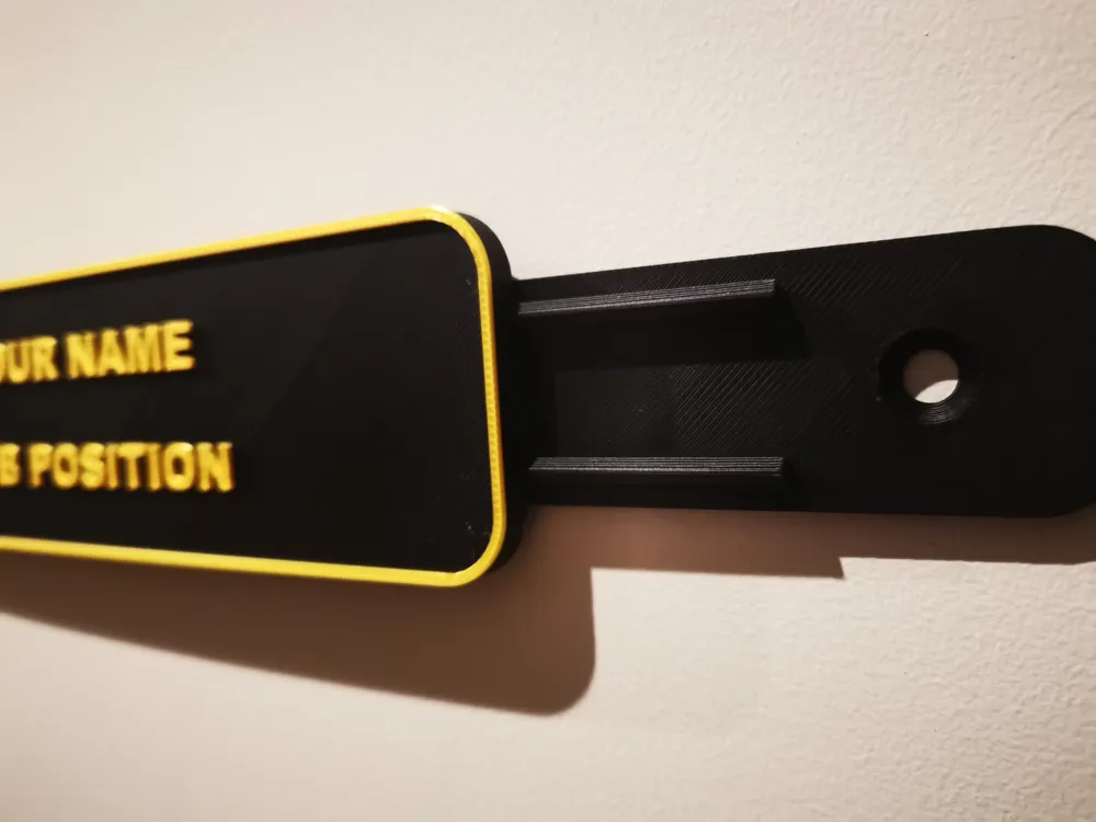 Customizable office wall mount slide sign - Free 3D Print Model ...
