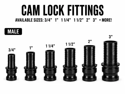 Camlock Spear-End Adapter Fittings 3/4 - 3"