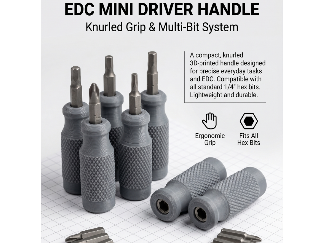 Mini screwdriver handle with hex bits