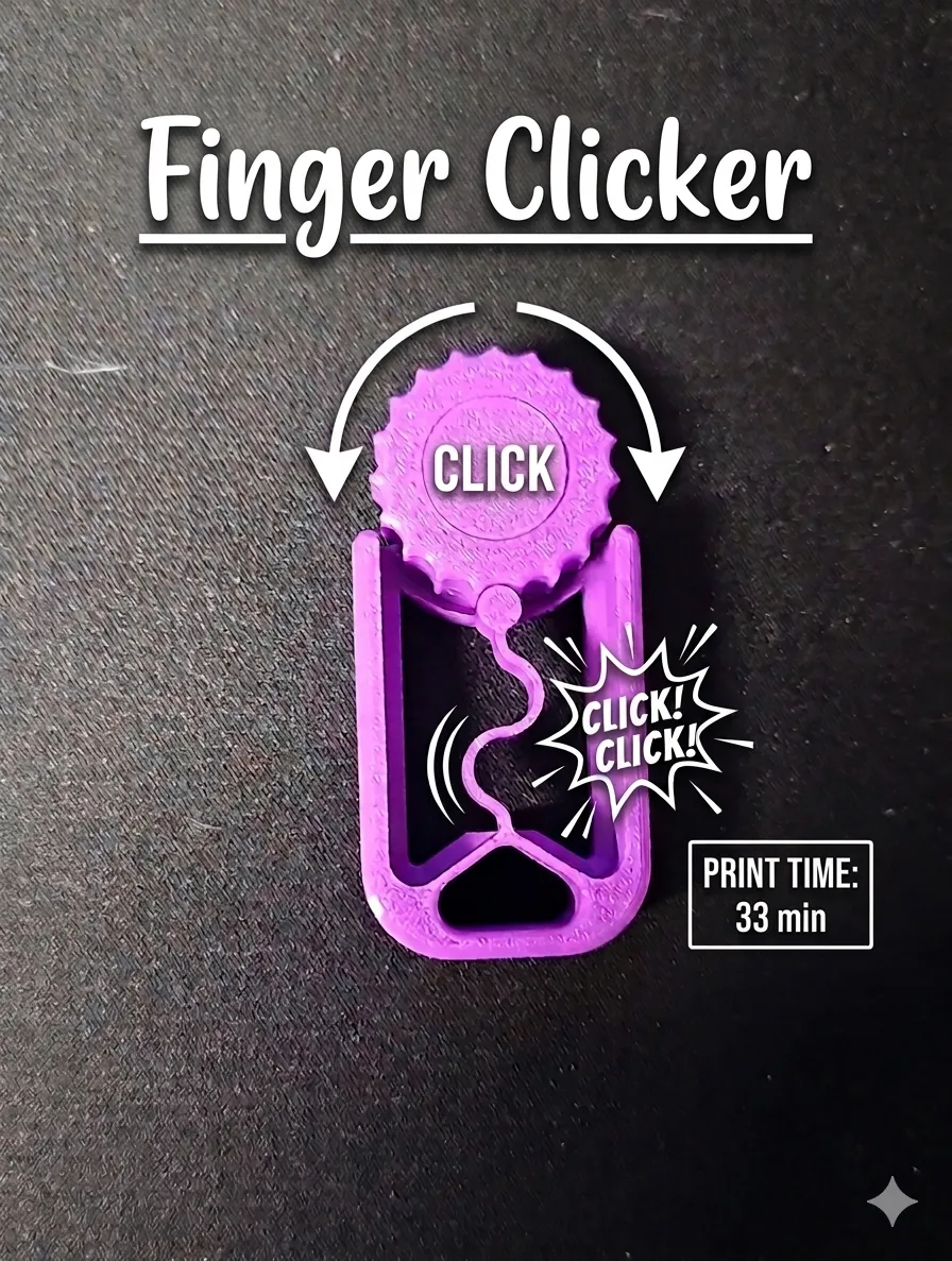 Fidget Finger Clicker – Tactile Sensory Toy - Free 3D Print Model ...
