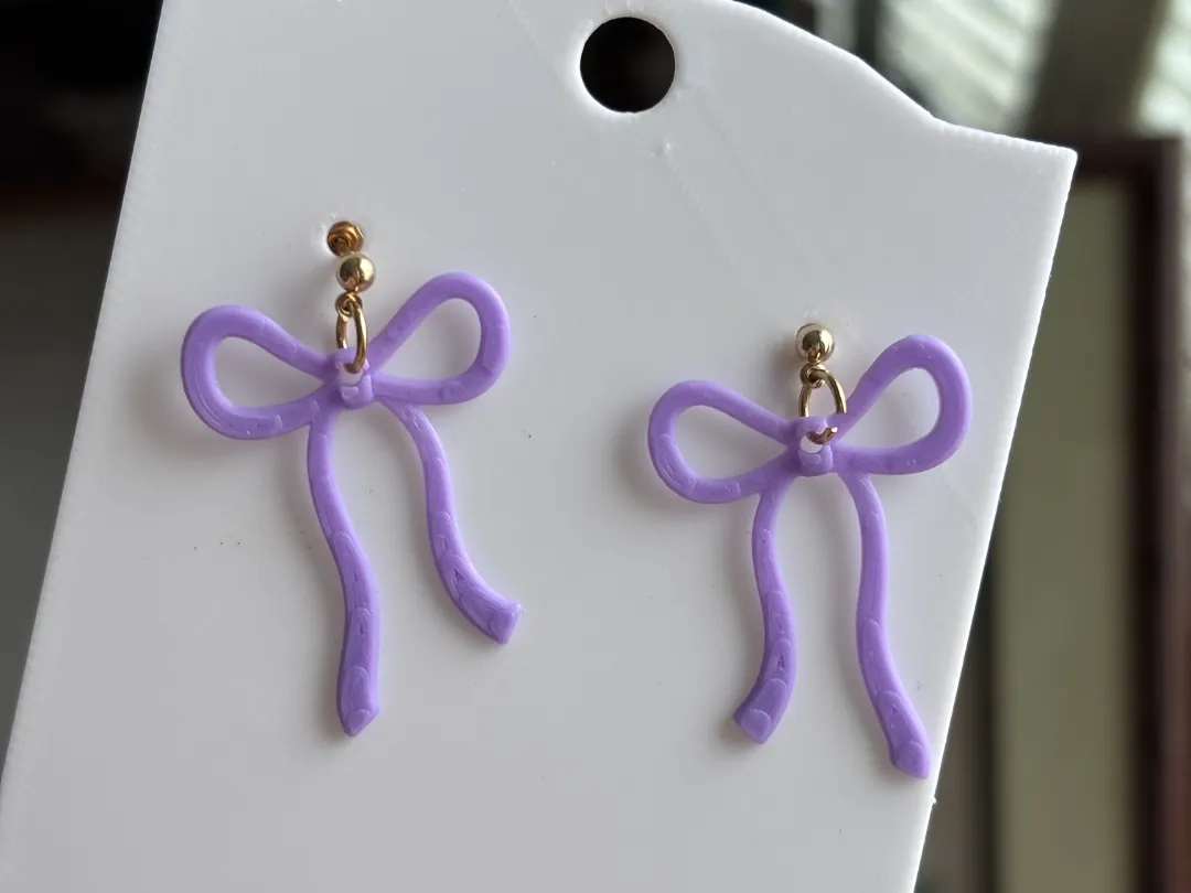 cute line bow earrings view 3