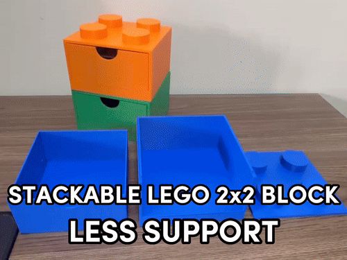 2x2 and 2x4 Stackable Brick! Less support!