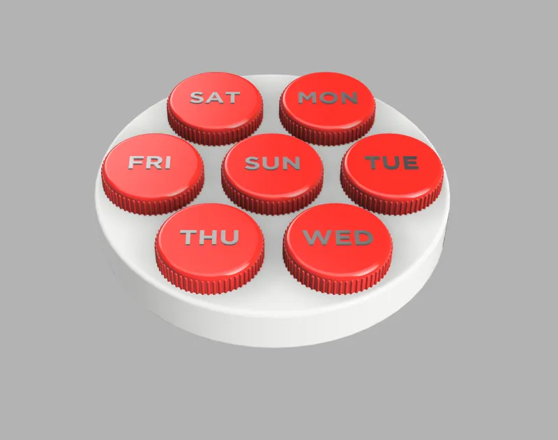 Weekly Pill Case Box Circular - Customizable