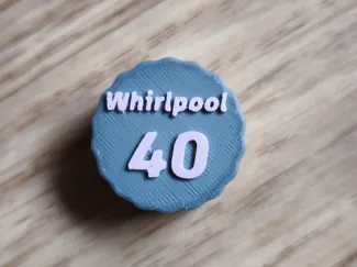 button with inscription and number