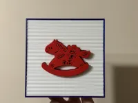 马上有钱摇摇马-剪纸风格装饰画