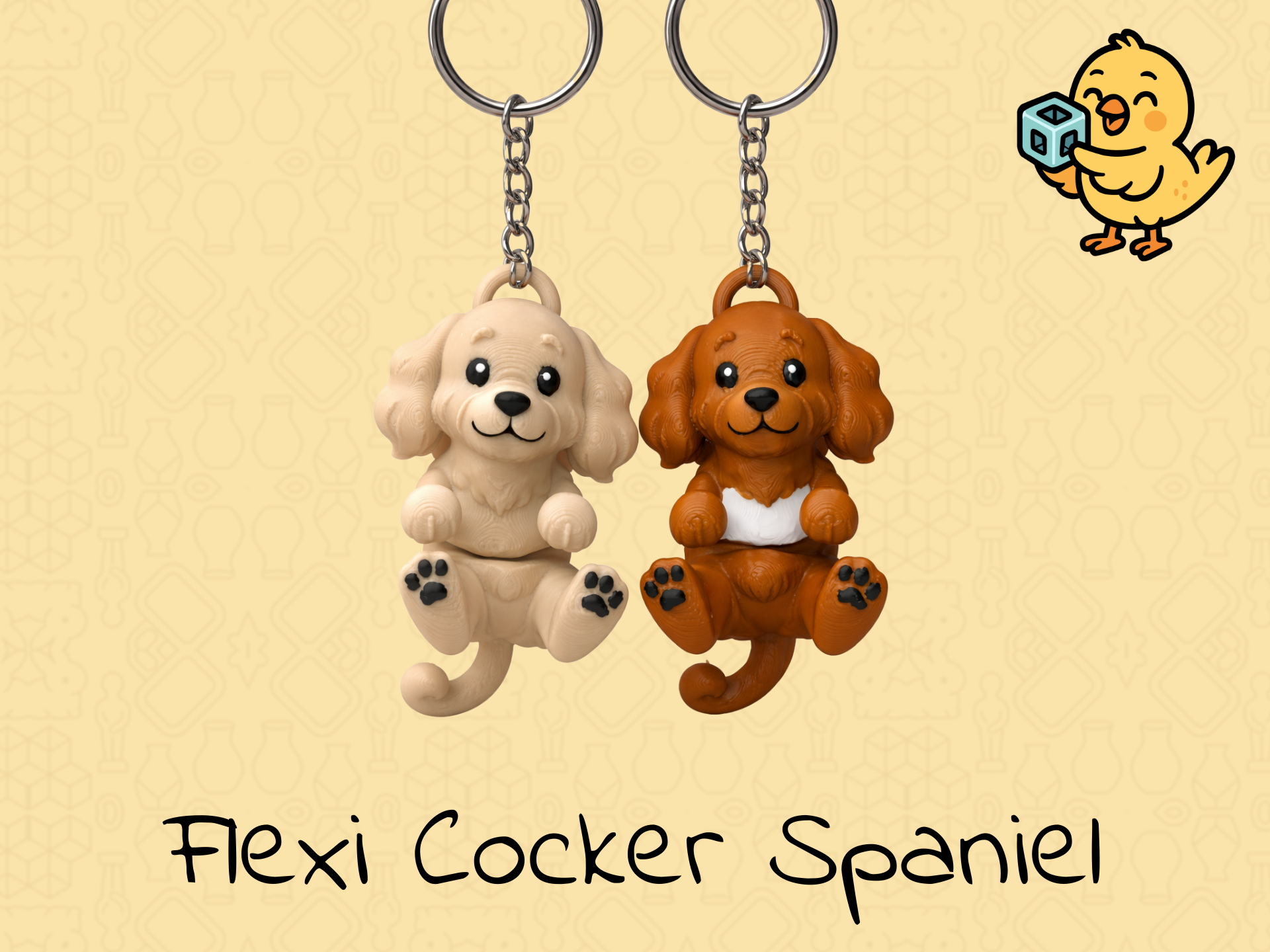 Cocker Spaniel Keychain – Articulated Flexi Dog