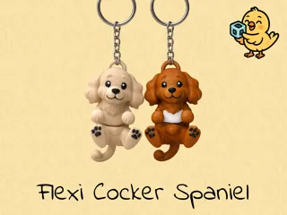 Cocker Spaniel Keychain – Articulated Flexi Dog