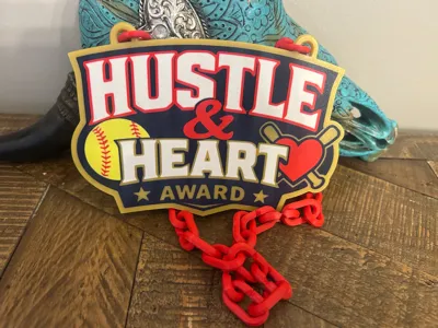 Hustle & Heart Award Hype Chain Baseball softball