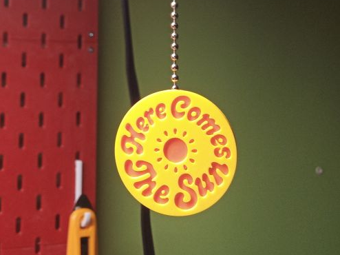 Lamp pull chain "Here Comes The Sun" handle